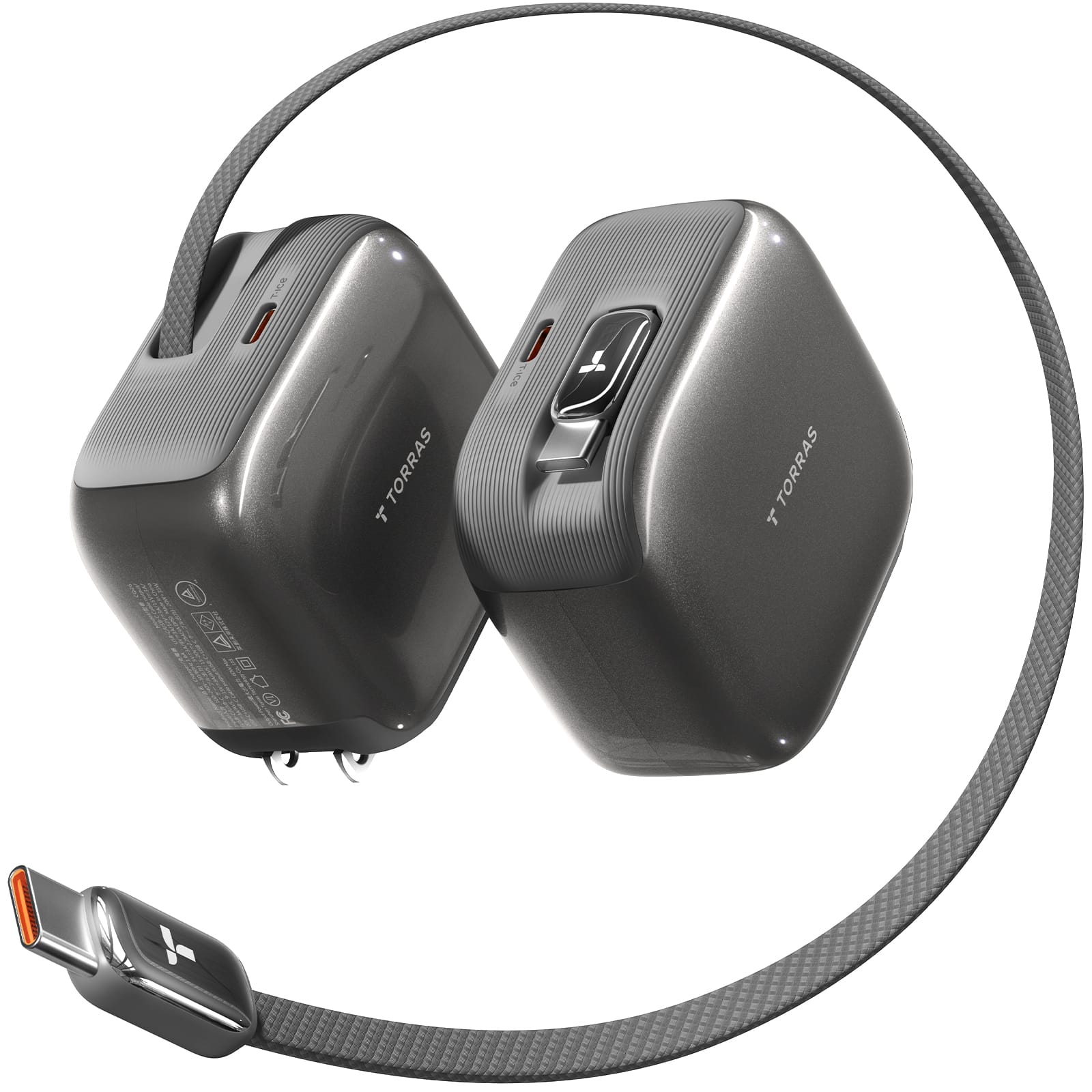 FlexLine Pro 60W 巻き取り式急速充電器 | 100cmケーブル内蔵 – TORRAS-JP