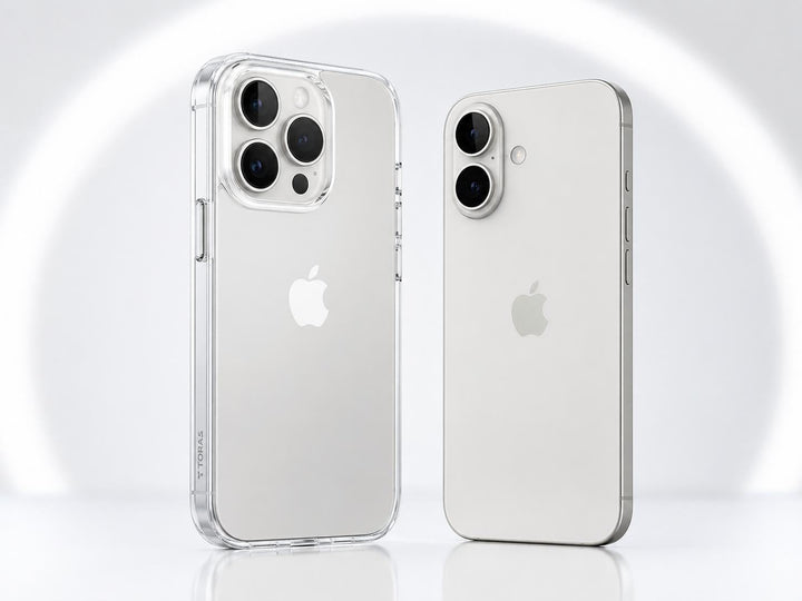 Torrasの透明クリアケースを装着した最新iPhoneのサイズ比較
