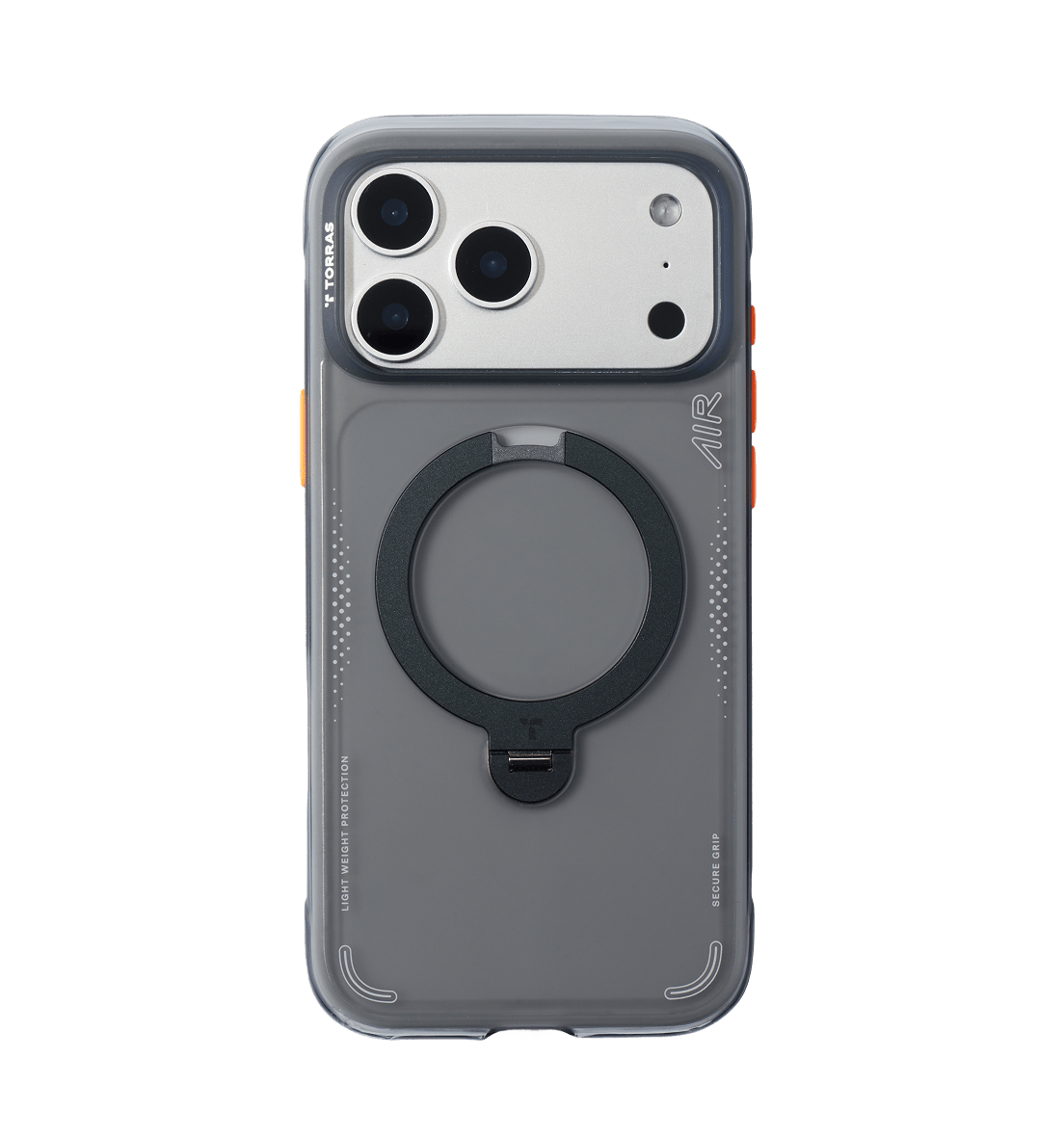 TORRAS Ostand Q3 Air iPhoneケース背面：MagSafeリングスタンド、強化された保護。