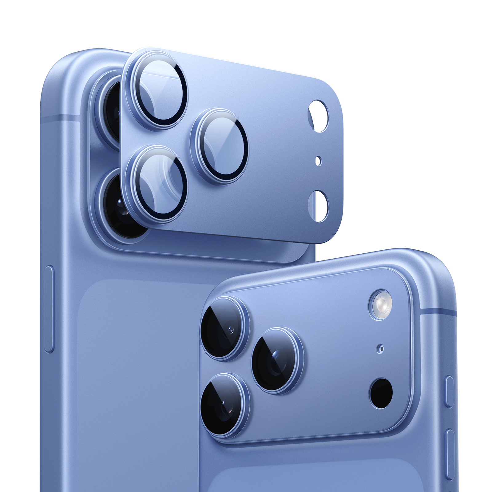 TORRAS For iPhone 2026 Pro Max カメラフィルム レンズカバー【全面保護 10H強化】  アルミ合金 金属仕上がり ARアンチグレア  透過率99%以上 航空宇宙素材 極薄 米軍規格 傷/褪色/指紋防止 1枚セット いPhone2026 Pro Max 専用 カメラフィルム ディープブルー CameraGo