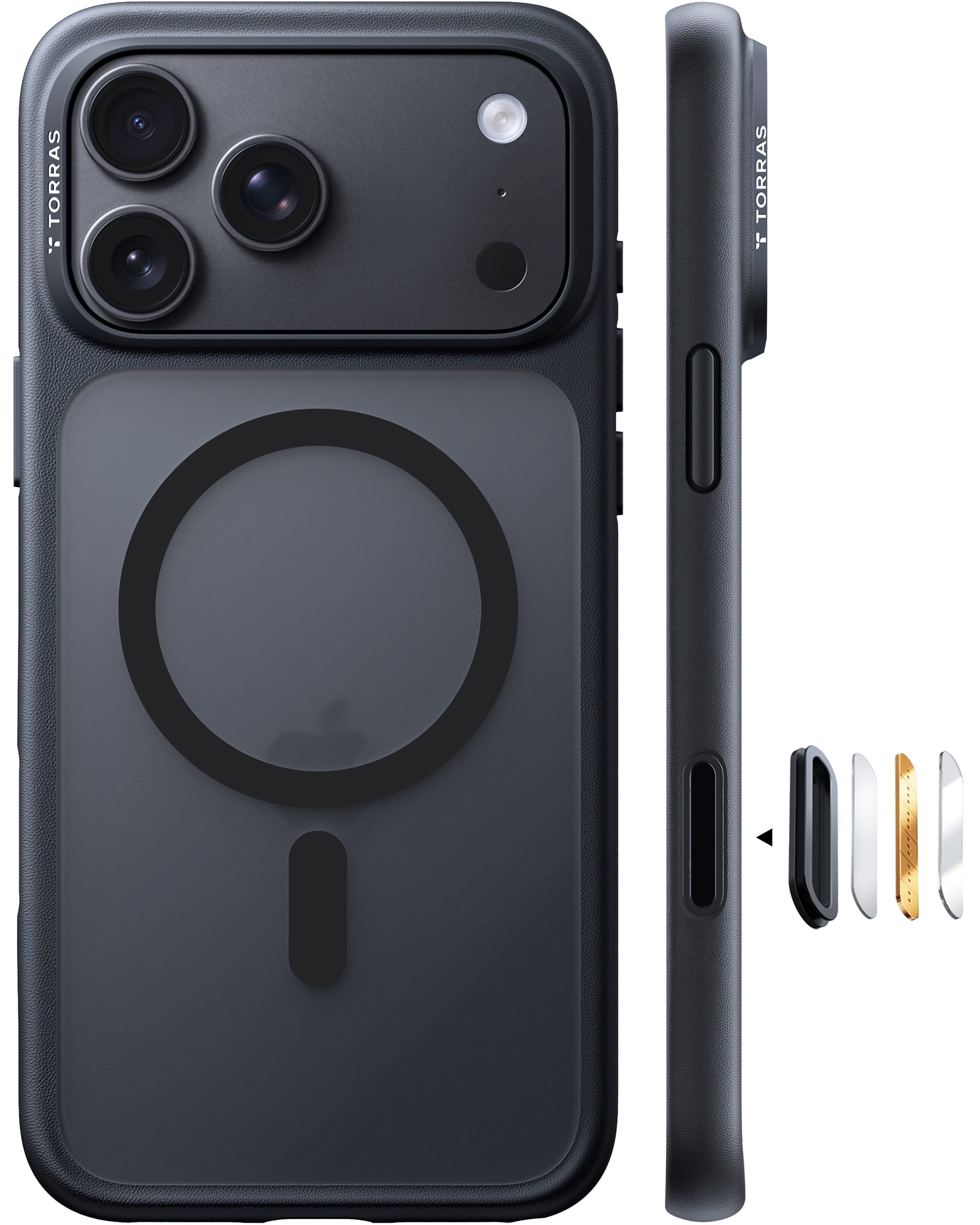 TORRAS iPhone 2026 Pro Max 用ケース 【米軍進化耐衝撃・高性能Magsafe対応】指紋防止 黄変防止 米軍保護工学 マグネット搭載 衝撃吸収 頑丈 カメラコントロールボタン付き ストラップホール 半透明 Guardian-Mag ブラック