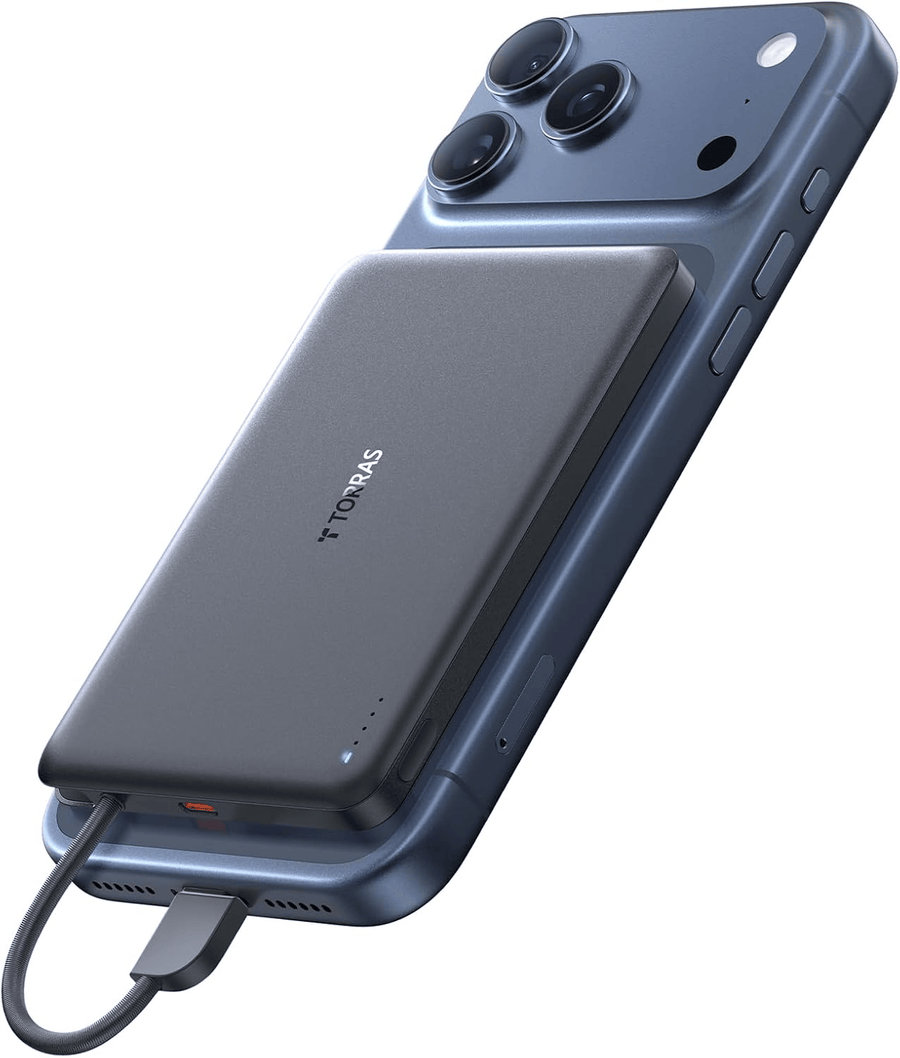 TORRAS モバイルバッテリー 機内持ち込み可 10000mAh 急速充電 TORRAS モバイルバッテリー｜ケーブル内蔵＆薄型急速充電で快適な充電