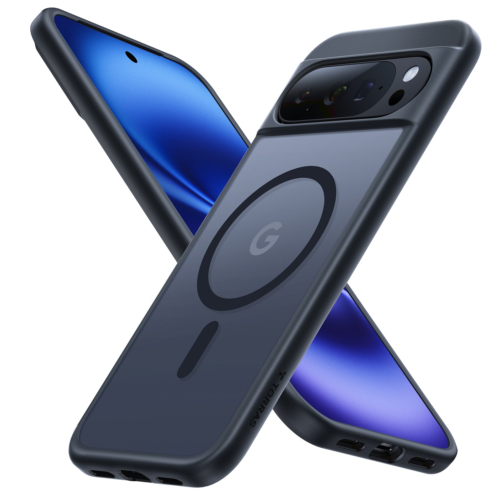 TORRAS Google Pixel 10 / Pixel 10 Pro 用 ケース【米軍規格・Magsafe 対応】 衝擊吸収 ワイヤレス充電対応 半透明 黄変防止 防指紋 防滑 エアバッグクッション 搭載マグネット カラー交換可能ボタン Guardian-Mag