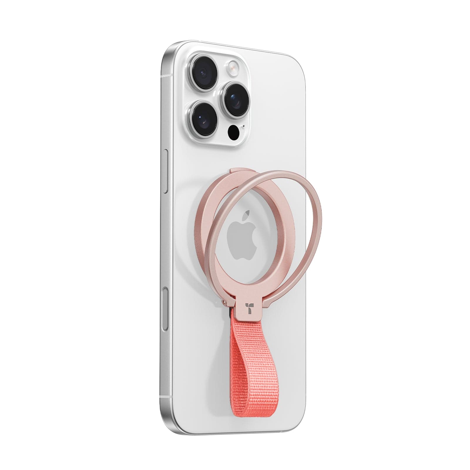 OmniRing ローズゴールド フォンリング コーラルストラップ付き iPhone用