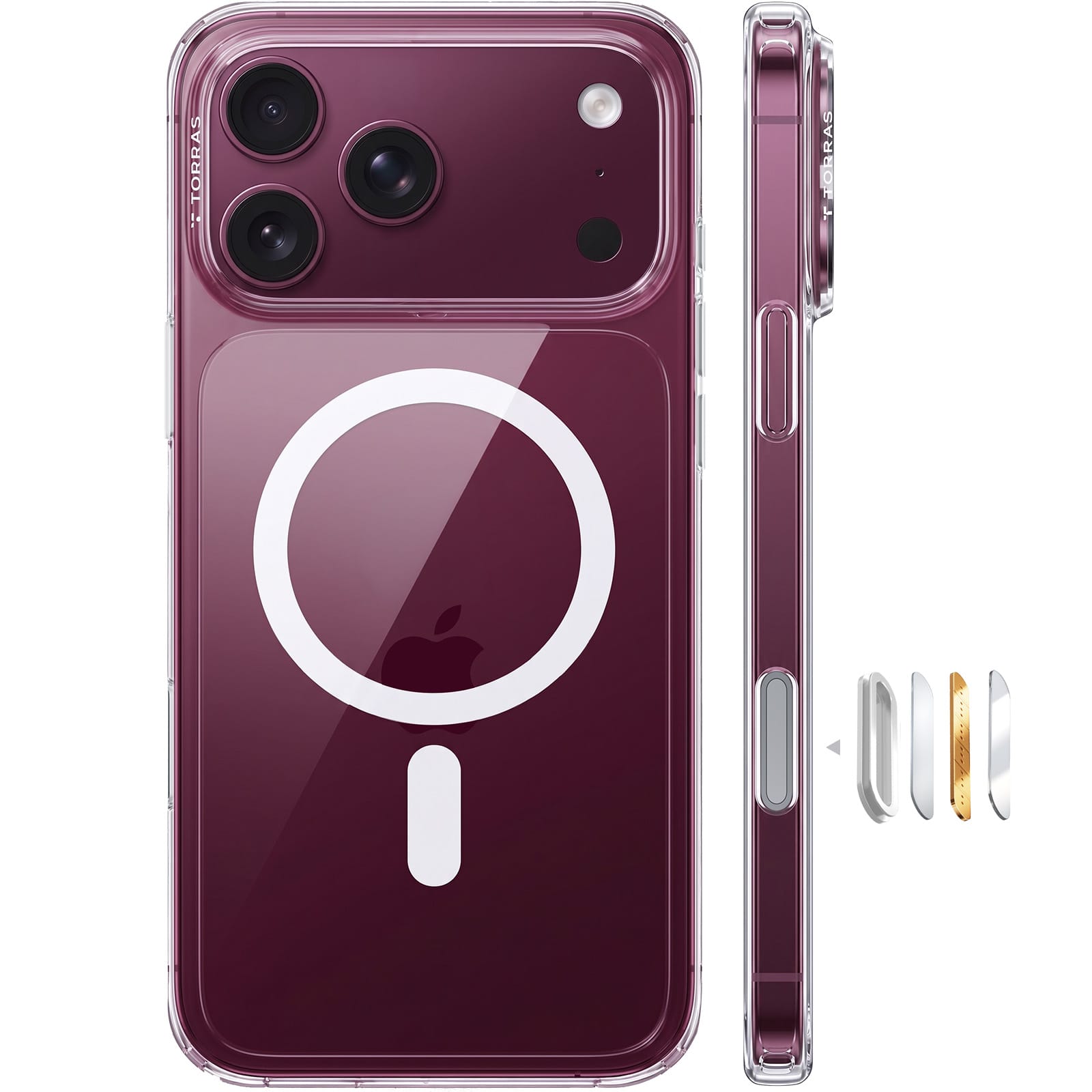TORRAS iPhone 2026 Pro 用ケース 【米軍進化耐衝撃・高性能Magsafe対応】指紋防止 黄変防止 米軍保護工学 マグネット搭載 衝撃吸収 頑丈 カメラコントロールボタン付き ストラップホール 半透明 Guardian-Mag クリア