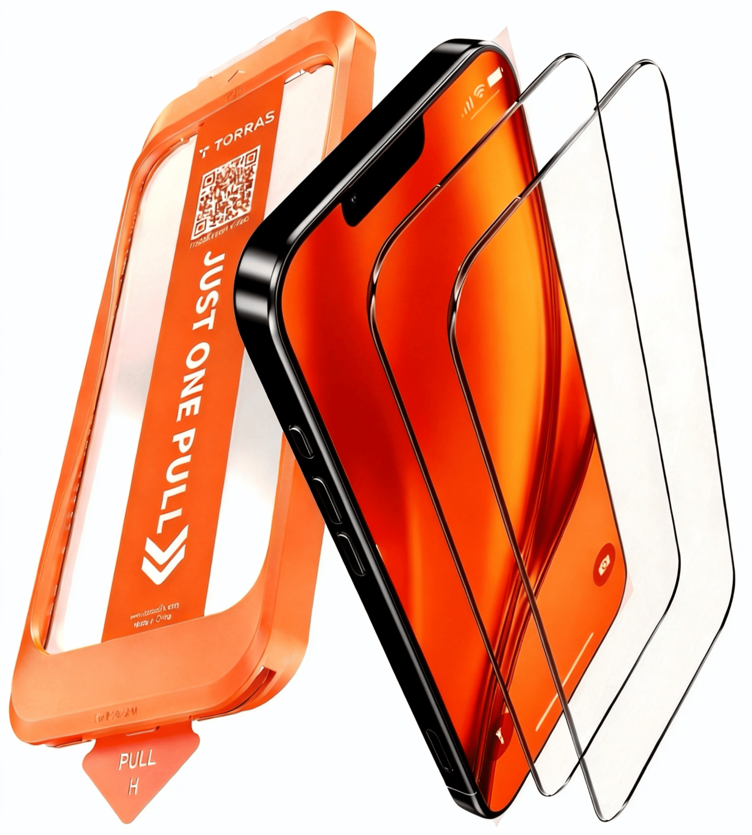 T Torras iPhone用スクリーンプロテクターキット（イージーインストールフレーム付き、強化ガラス）
