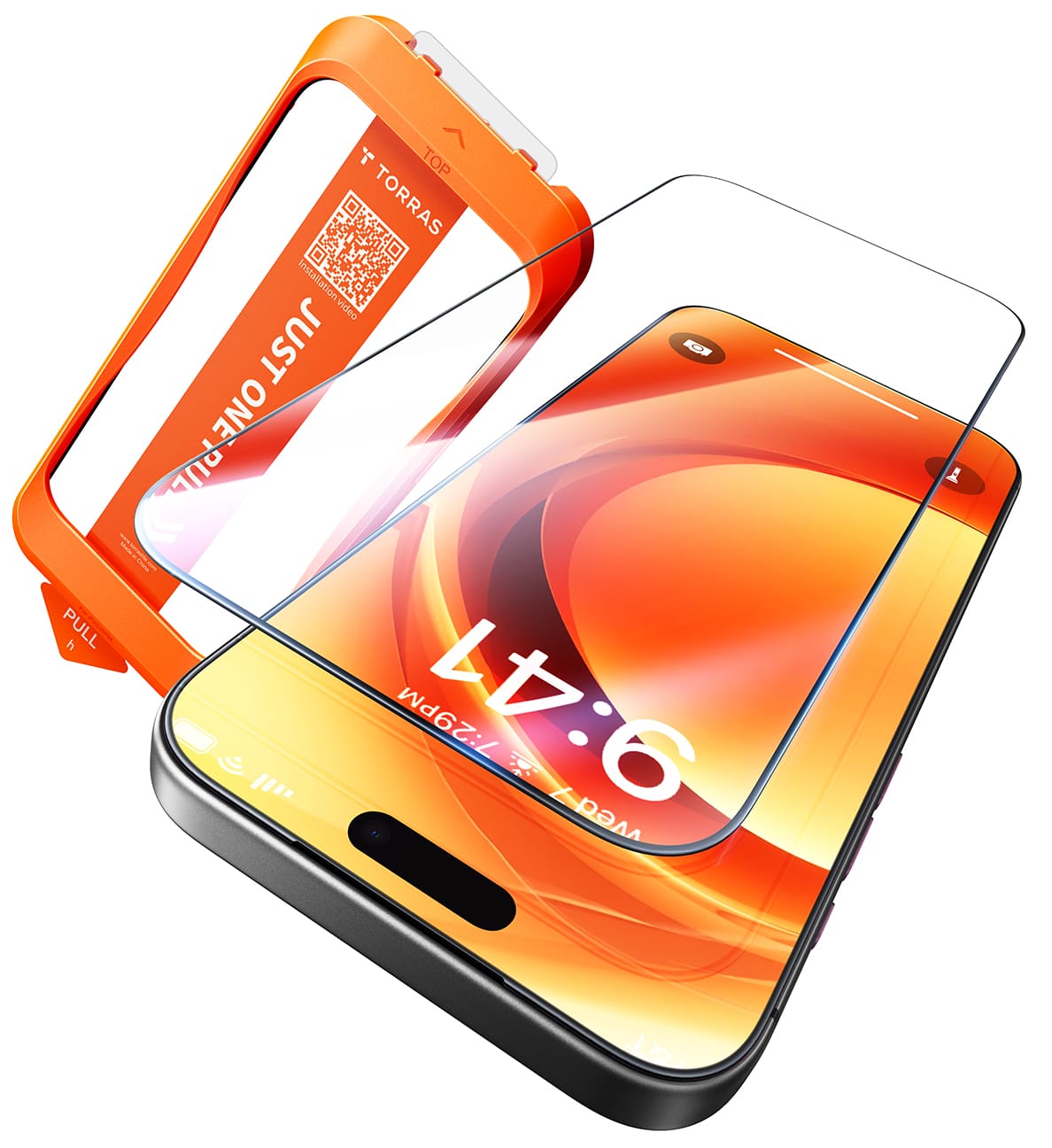 TORRAS For iPhone 2026 Pro ガラスフィルム 航空宇宙強化ガラス 10H 米軍規格 超簡単貼付 衝撃吸収 自動除塵｜気泡対策｜全面保護｜エッジ浮きを抑える｜クリア｜ケースに対応｜指紋防止｜高感度｜すべすべ 1枚｜6.3インチ｜For いphone 2026  Pro フィルム｜ガラスッキリ(Glassukkiri )