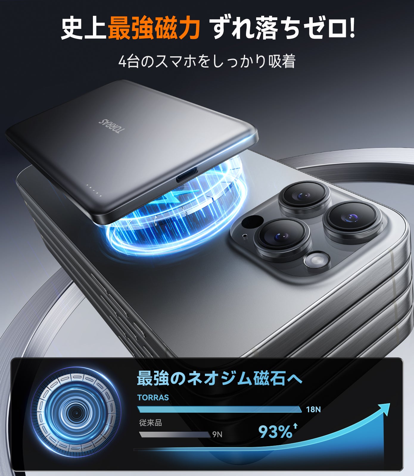 5000mAh 軽量小型 MiniMagモバイルバッテリー