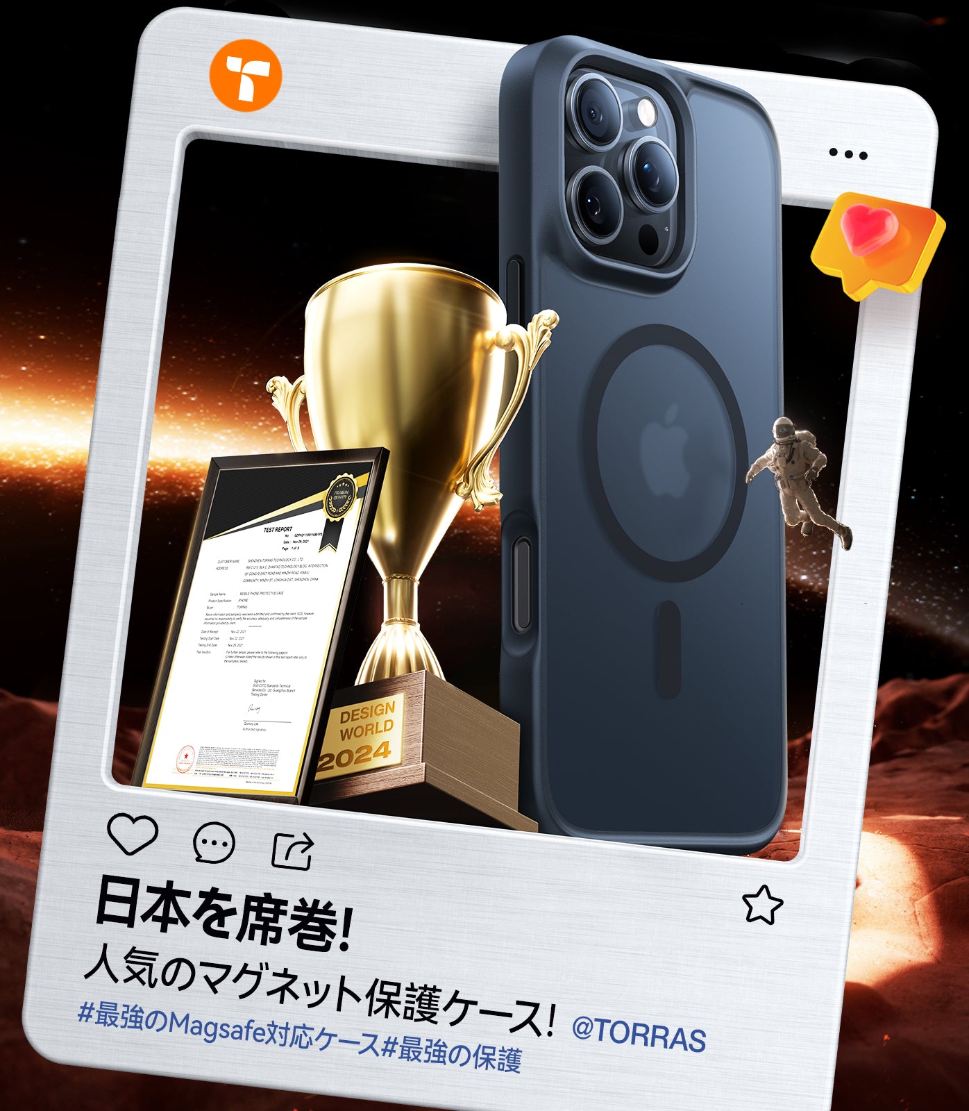 TORRAS MiniMag ケースセット　新品‼️ Amazon.com: TORRAS 360° Spin Magnetic Stand for iPhone 16