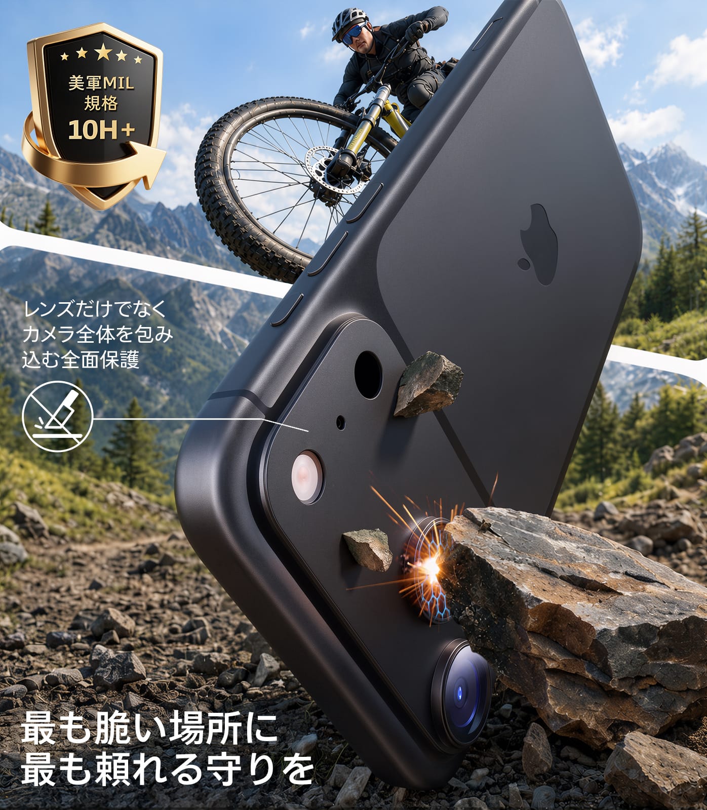 TORRAS For iPhone 2026 Pro Max カメラフィルム レンズカバー【全面保護 10H強化】  アルミ合金 金属仕上がり ARアンチグレア  透過率99%以上 航空宇宙素材 極薄 米軍規格 傷/褪色/指紋防止 1枚セット いPhone2026 Pro Max 専用 カメラフィルム ディープブルー CameraGo