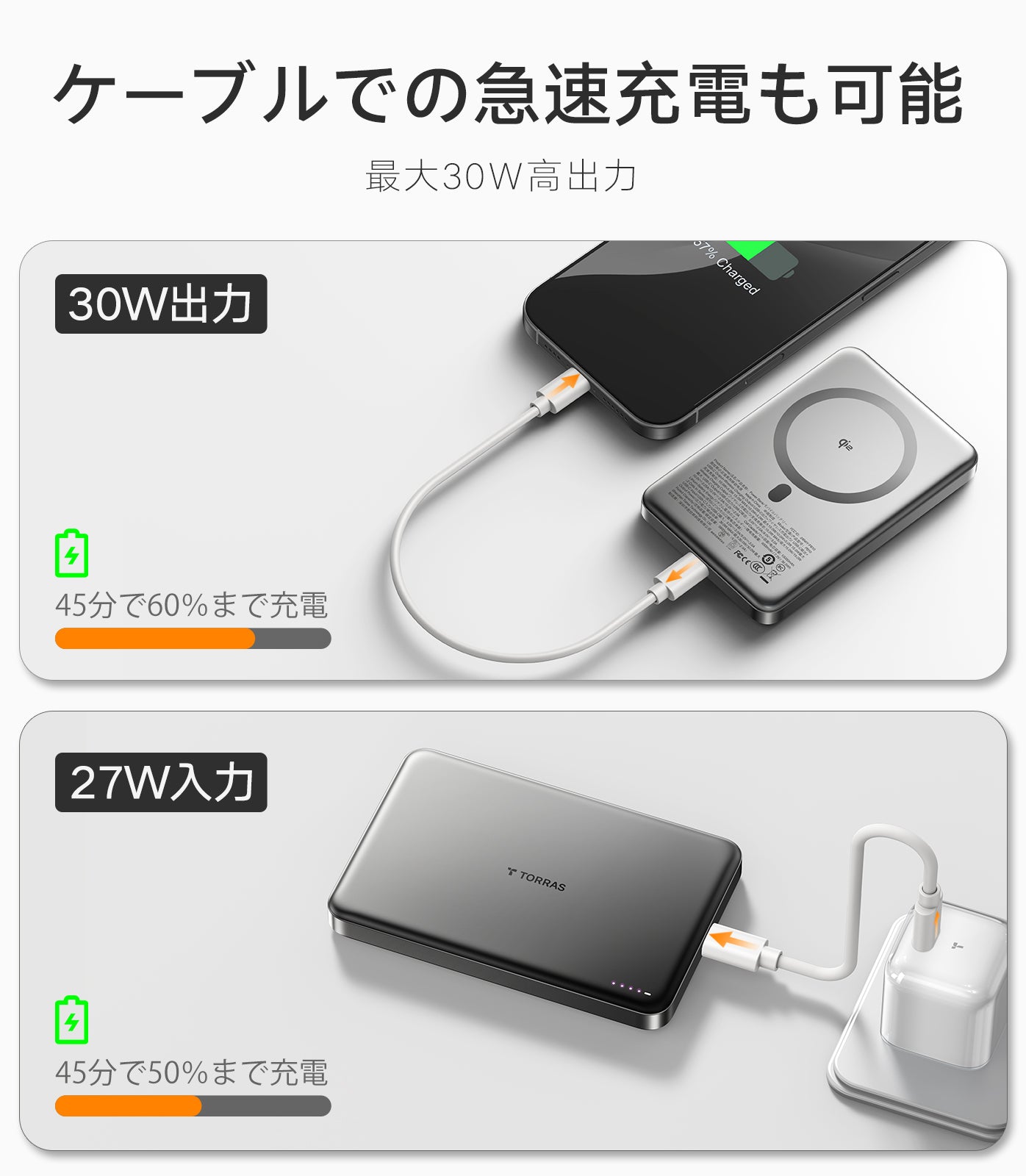 10000mAh Go-Minimag Qi2認証済 軽量小型 モバイルバッテリー