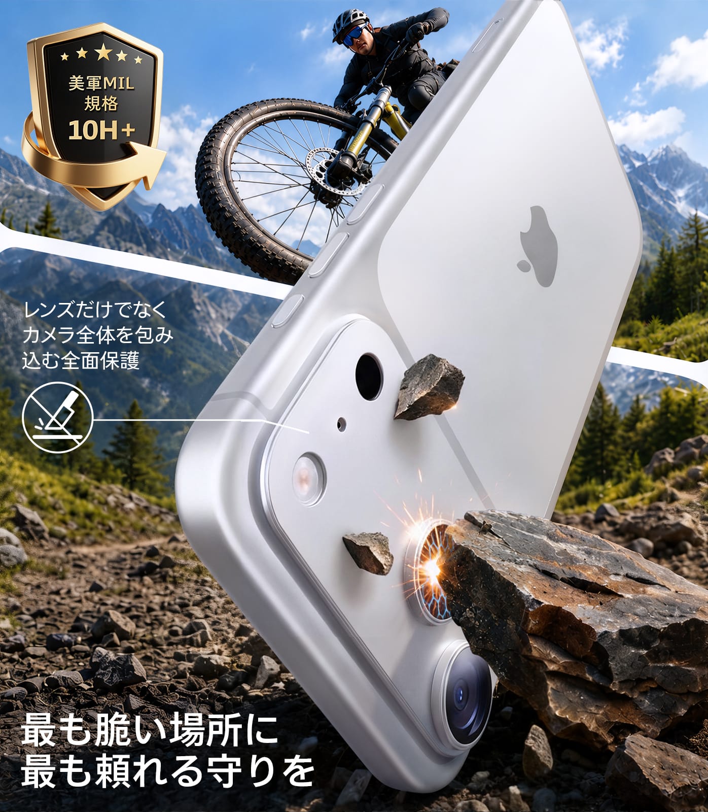 TORRAS For iPhone 2026 Pro Max カメラフィルム レンズカバー【全面保護 10H強化】  アルミ合金 金属仕上がり ARアンチグレア  透過率99%以上 航空宇宙素材 極薄 米軍規格 傷/褪色/指紋防止 1枚セット いPhone2026 Pro Max 専用 カメラフィルム ディープブルー CameraGo