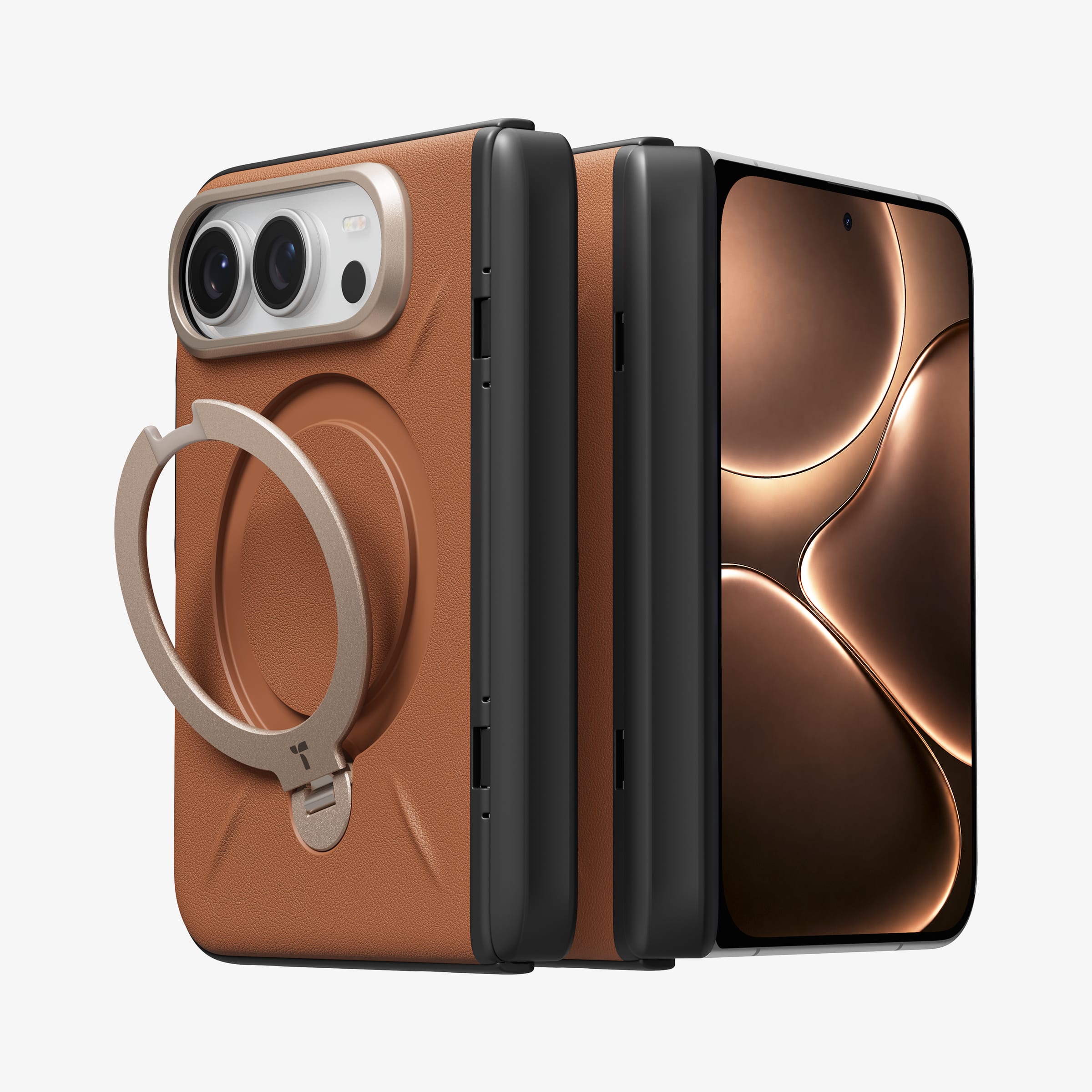 Ostand Q3 レザートーン iPhone Duo スタンドケース