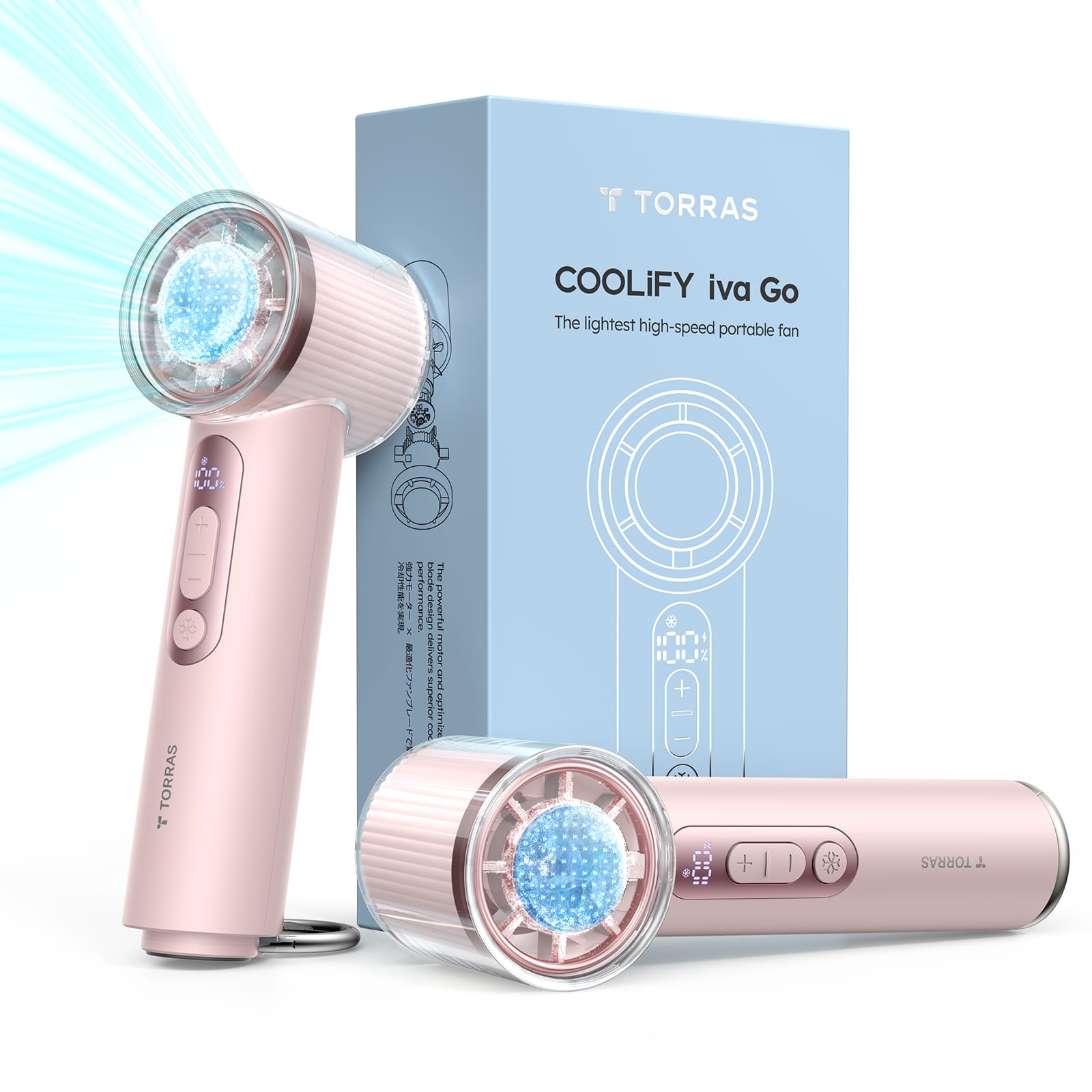 TORRAS COOLIFY iva GO ハンディファン 本体 冷却プレートハンドヘルドファン | -16℃瞬間冷却 | 21時間バッテリー