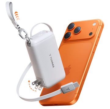 FlexLine 3-in-1 Cube 自動巻き取り式ケーブル内蔵 コンセント一体型 モバイルバッテリー 10000mAh
