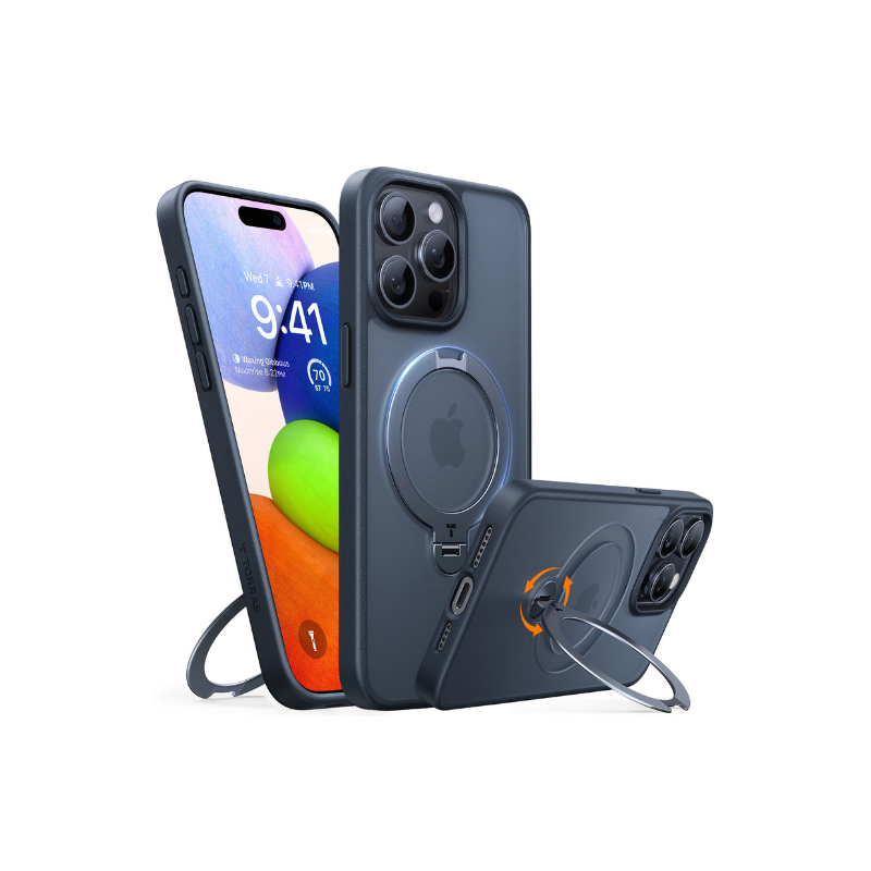 iPhone 15 Pro Max UPRO Ostand Spin ゼンマイ式スタンドケース