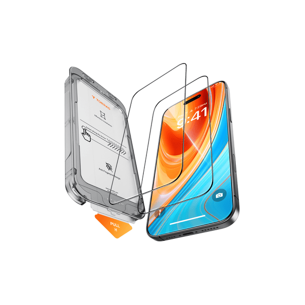 iPhone 16対応 強化ガラスフィルム | 簡単三步貼り付け | 耐久性・全面