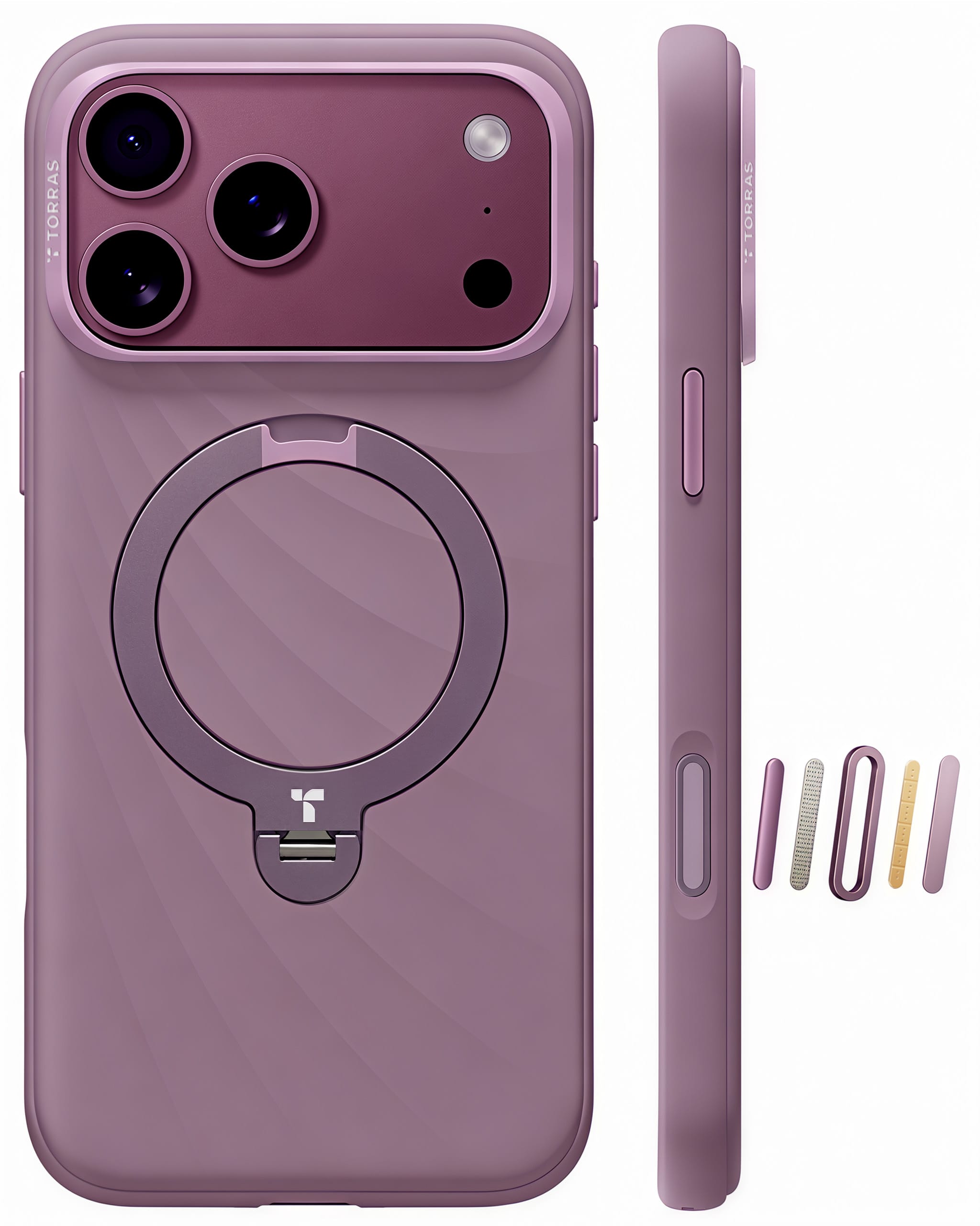 【新型シリコーン・柔らかく快適な手触り】TORRAS iPhone 2026 Pro 用 ケース MagSafe対応 リング スタンド 360°定点回転 縦横両対応 マグネット搭載 カメラコントロールボタン 米軍規格 耐衝撃 指紋防止 Ostand Q3 Wind