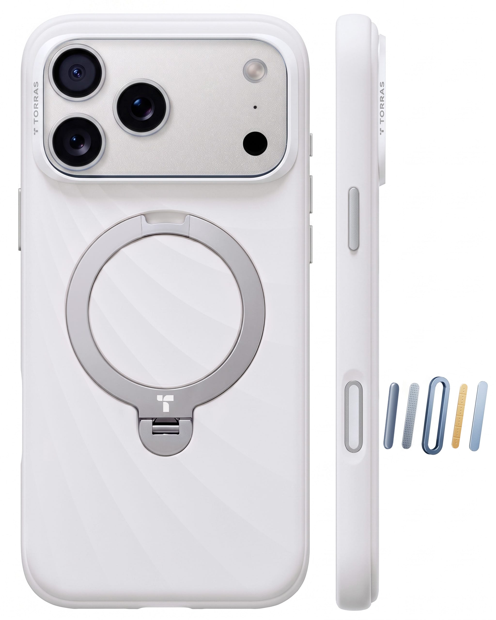 【新型シリコーン・柔らかく快適な手触り】TORRAS iPhone 2026 Pro Max 用 ケース MagSafe対応 リング スタンド 360°定点回転 縦横両対応 マグネット搭載 カメラコントロールボタン 米軍規格 耐衝撃 指紋防止 Ostand Q3 Wind