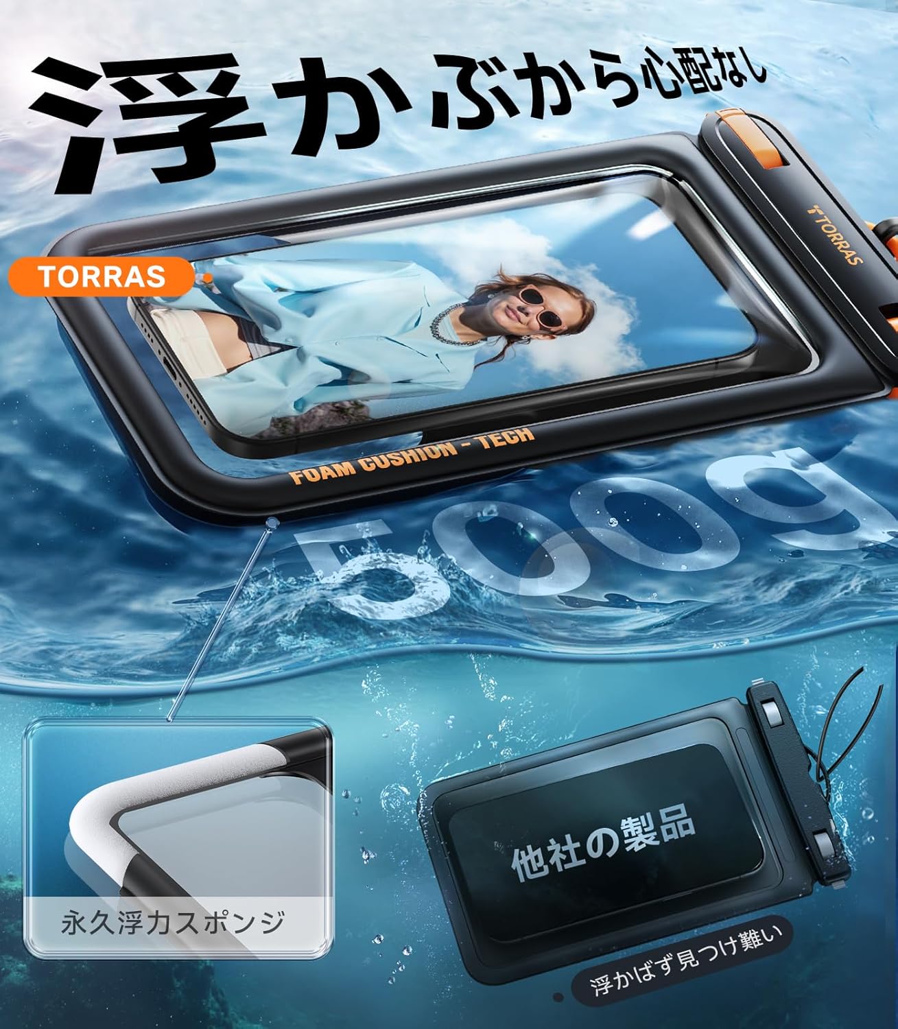 TORRAS 携帯防水ケース 7インチ以下スマホ対応 FlowPockets