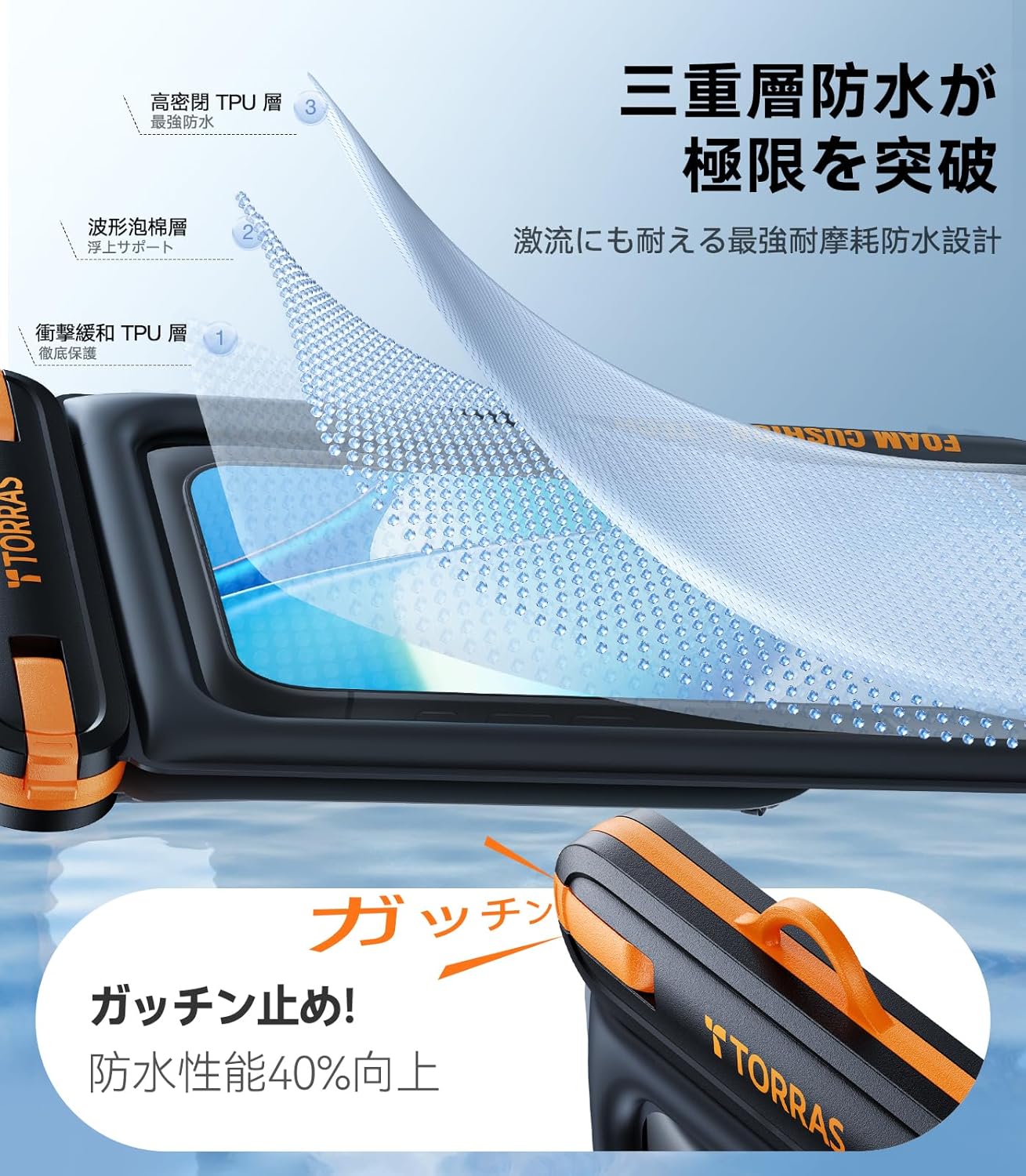 TORRAS 携帯防水ケース 7インチ以下スマホ対応 FlowPockets