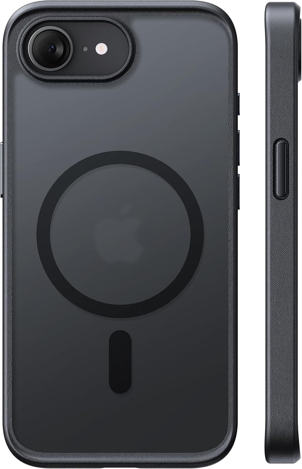 マグネットリング付きスリムプロファイルのマットブラックMagSafe iPhoneケース