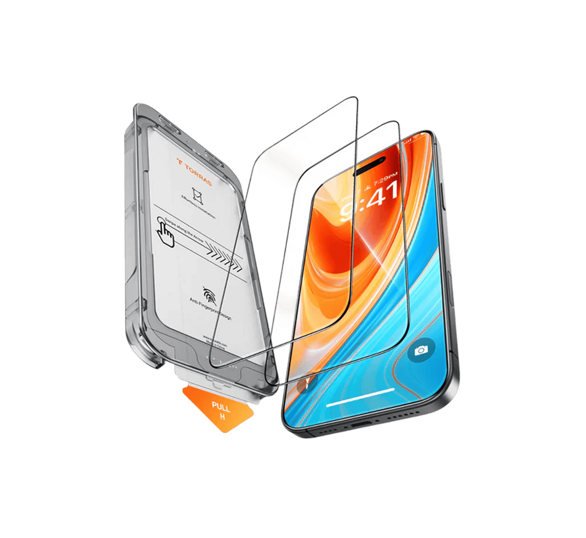 iPhone 16対応 強化ガラスフィルム | 簡単三步貼り付け | 耐久性・全面