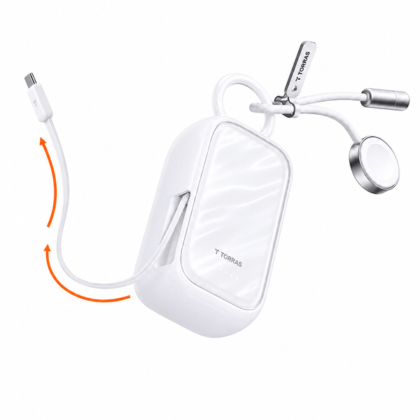 FlexLine PearlGo 巻き取り2in1モバイルバッテリー10000mAh