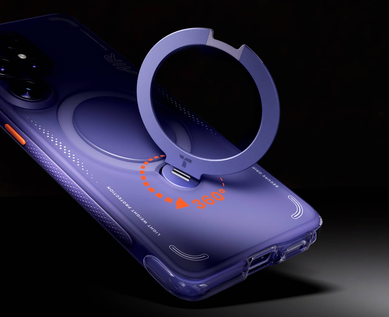 安定して立てられる、4点固定構造