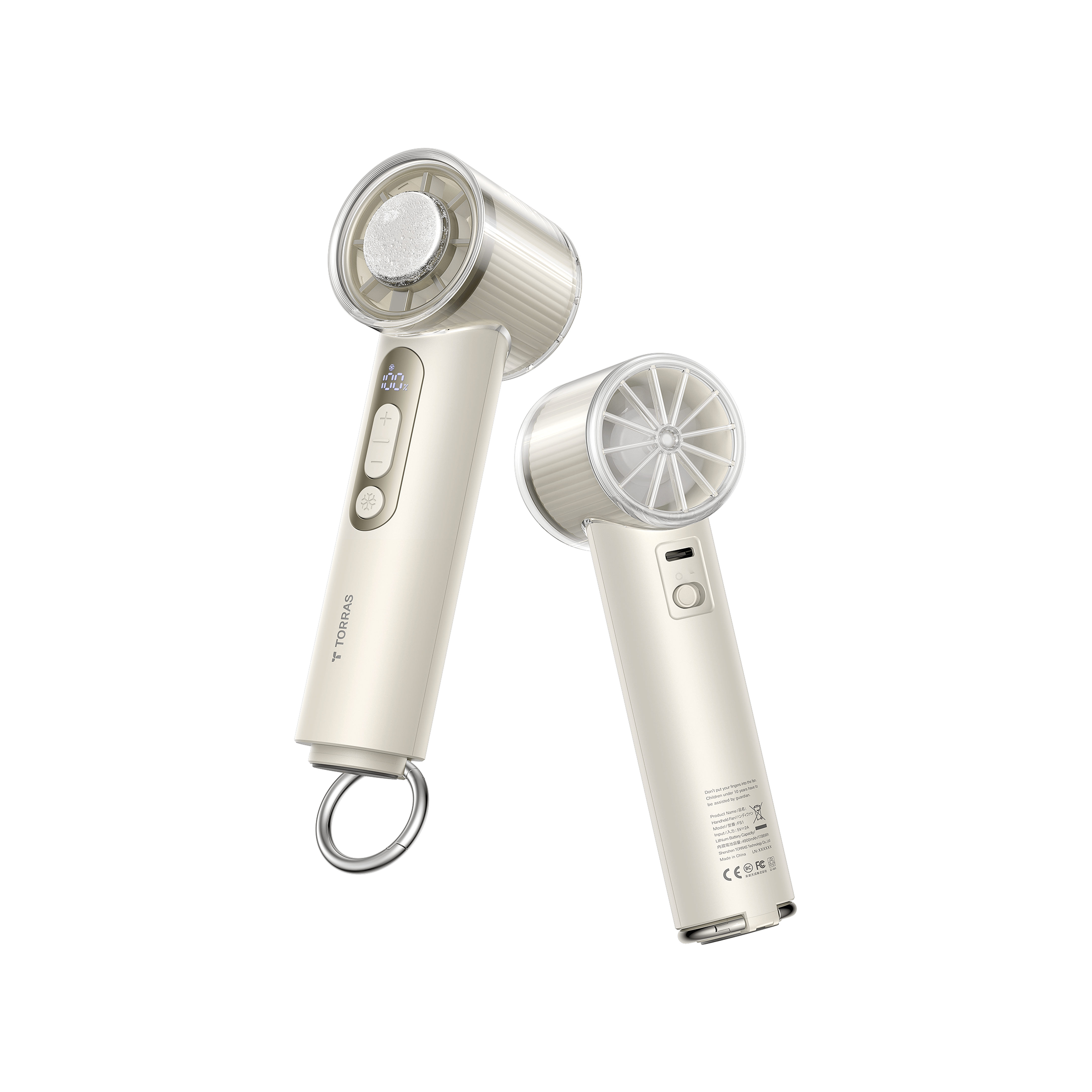 COOLiFY iva クリーム ハンドヘルドファン クーリングテクノロジー搭載、デジタルディスプレイ、受賞実績あり。