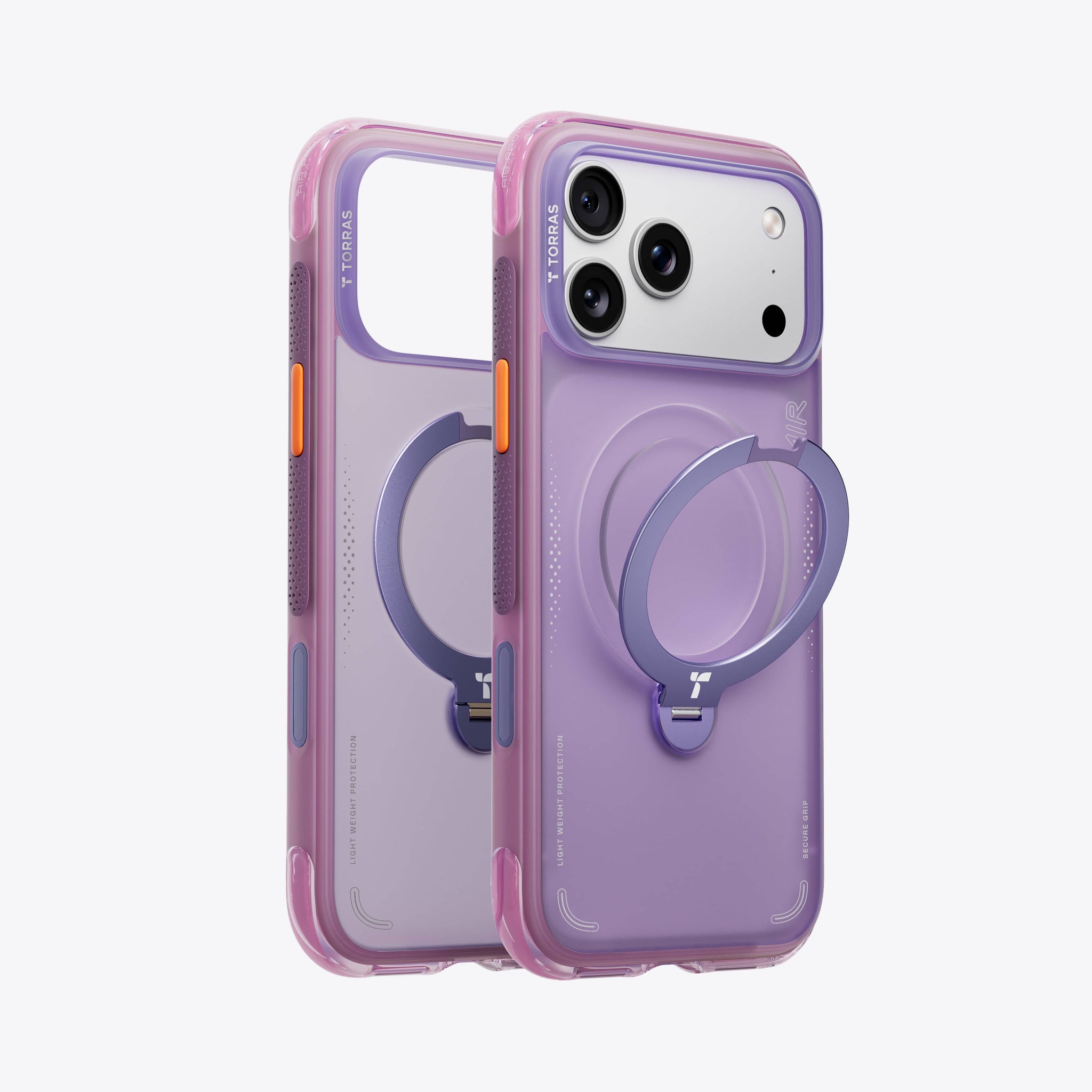 TORRAS Ostand Q3 Air ネオンピンク iPhoneケース（MagSafeリングスタンド付き＆セキュアグリップ）