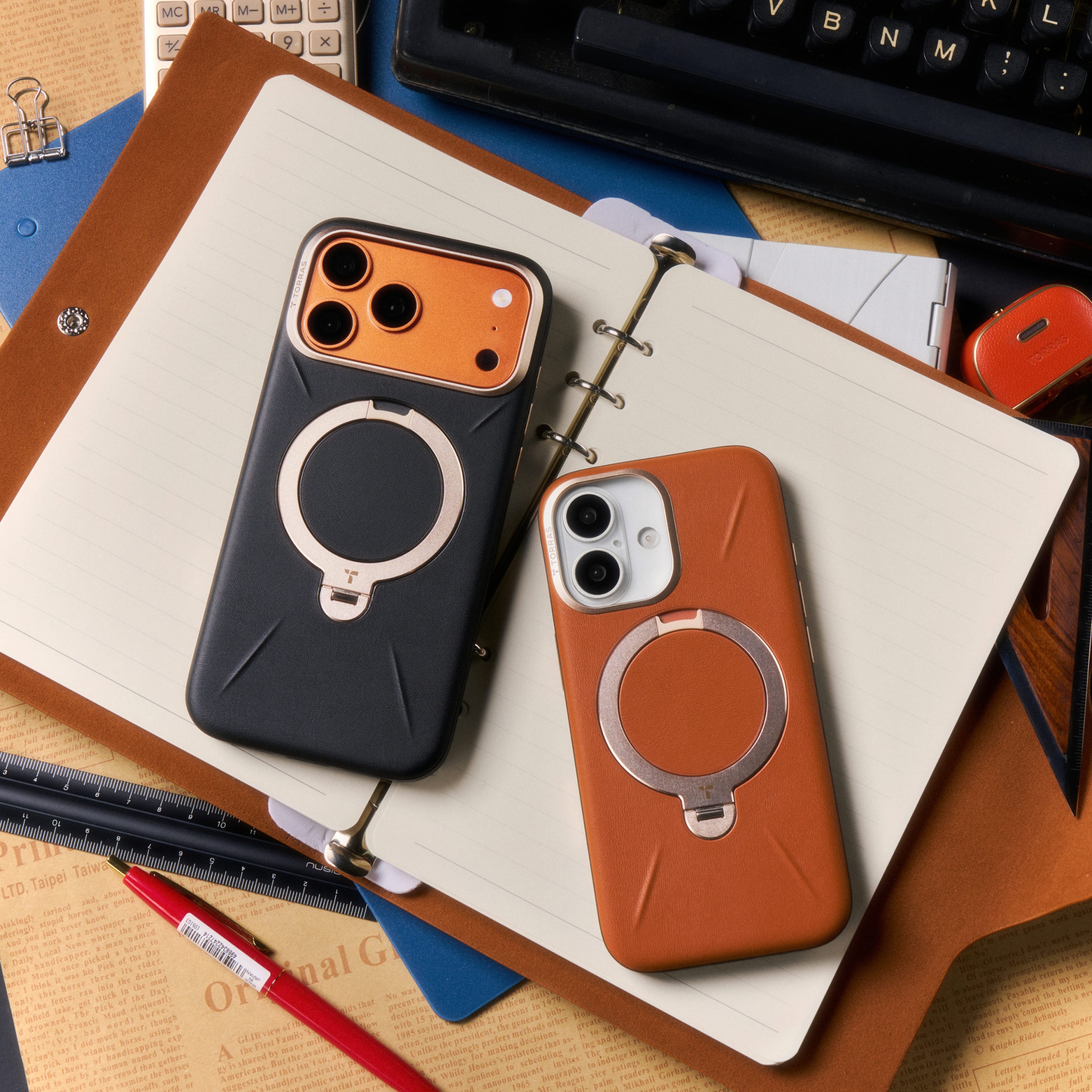 Ostand Q3 レザートーン | iPhone 17 Pro ケース | マグセーフスタンド